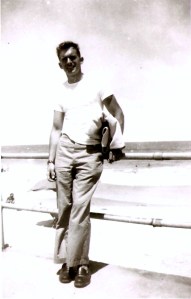 Pa at the ocean during Marine years